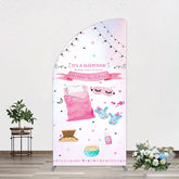 Lofaris Pink Sleepover Night Sweet Birthday Half Moon Arch Backdrop